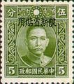Sinkiang Def 007 Dr. Sun Yat-sen Issue, Hongkong Chung Hwa Print, with Overprint Reading "Restrictecl for Use in Sinkiang" (1940) (常新7.4)